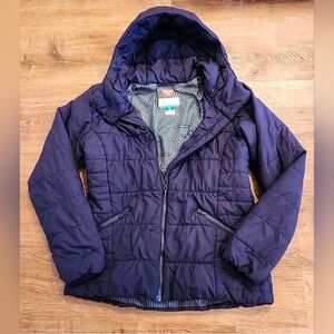 Columbia Hooded Jacket Women’s Sz M Plum Thermal Coil Insulated Zip Coat Ski
